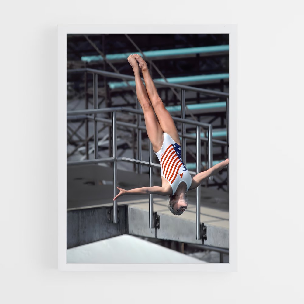 Poster Plongeon Éblouissant – affiche Plongeon depuis une plateforme (vue 3)